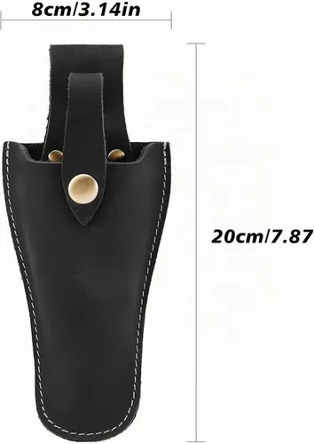 Vista 2 de Funda para alicates para cinturón, funda de cuero duradera para herramientas de jardinería, estuche para cinturón para podadoras, tijeras, alicates