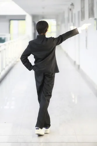 Vista 7 de rolecos Sakamoto alta escuela uniforme juegos negro Anime japonés disfraz de cosplay