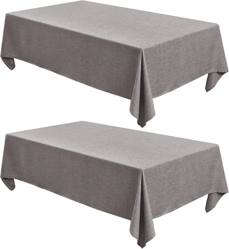 Vista 11 de Fitable - Mantel cuadrado de lino sintético resistente a las arrugas, tela neutral, para mesa de interior o exterior, para cocina o comedor