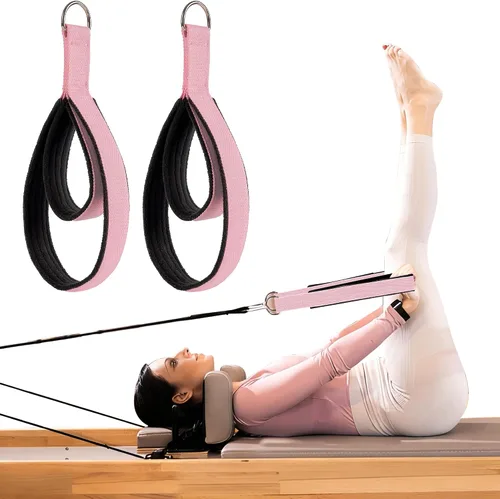 Vista 7 de Wonderful Day 2 correas de pilates para reformador, cómodo grosor mejorado, correas de ejercicio de doble bucle con anillo en D para entrenamiento