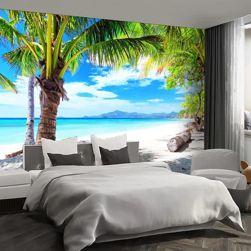 Vista 8 de Murales de pared de playa Papel tapiz despegable y adhesivo para dormitorio, sala de estar - 58"x80