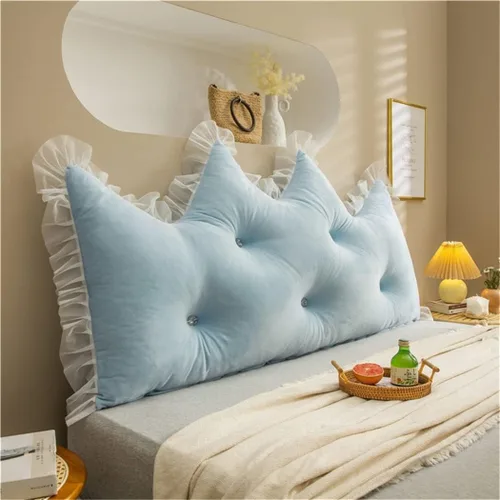 Vista 2 de Almohadas de lectura grandes para respaldo de cama, cojín de respaldo lumbar de cuña, almohada de descanso de color sólido, almohada de cabecera