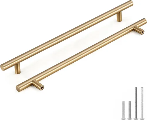 Vista 16 de Goldenwarm Paquete de 5 tiradores para gabinete color bronce champán, tiradores para cajones de bronce de 2-1/2 pulgadas (64mm), manijas