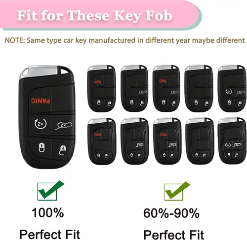 Vista 2 de Funda para llavero Dodge Challenger - 3, 4, 5 botones, protector de llavero de TPU suave Negro 2