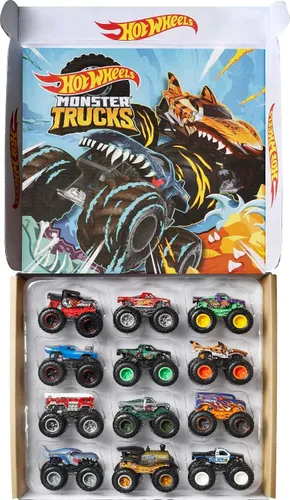 Vista 8 de Hot Wheels Monster Trucks Paquete de 2, Conjunto Demolition Doubles de 2 Vehículos de Juguete a Escala 1:64, para Niños y Coleccionistas