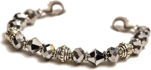 Vista 50 de Pulsera elástica de alerta médica, pulsera de identificación médica de repuesto intercambiable, etiqueta de identificación no incluida, cristales