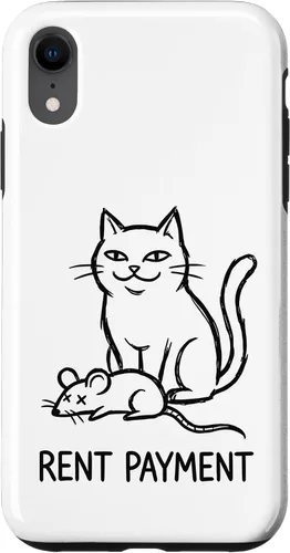Vista 25 de Pago de alquiler Humor divertido gato para gato papá gato mamá caso para iPhone 17