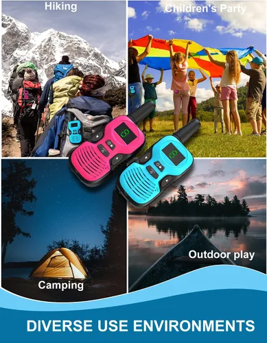 Vista 5 de 2 piezas de walkie talkies para niños: juguetes al aire libre para niños de 3, 4, 5, 6, 7, 8, 9, 10, 11, 12 años, regalos de cumpleaños para niños