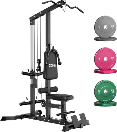 Vista 11 de LS01 Máquina de tracción LAT, máquina de cable para remo LAT con abdominales, torre LAT con accesorios de remo con cable, estaciones de polea 3 en 1