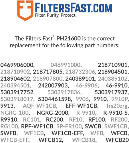 Vista 3 de Filters Fast PH21600 Reemplazo compatible para Frigidaire RC-900 Cartucho de filtro de agua para refrigerador de carbón activado para dispensador