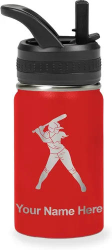 Vista 14 de LaserGram Botella de agua personalizada de 32 onzas, jugador de softbol Regalo grabado para jugadores de sóftbol, acero inoxidable aislado al vacío