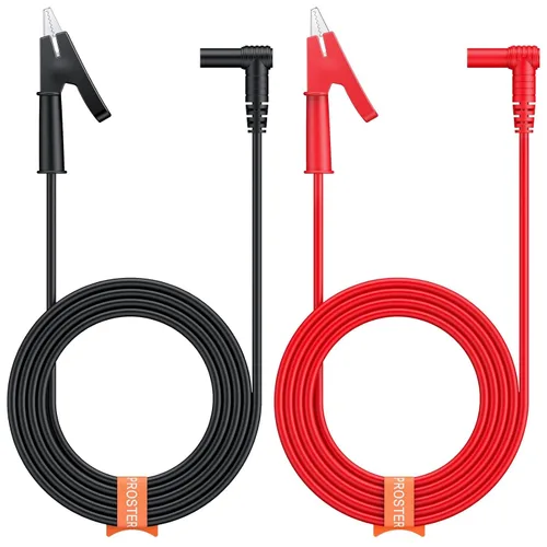 Vista 6 de Proster 4mm Enchufe Banana a Pinza de Cocodrilo - Cable de prueba eléctrica flexible de cobre puro de 15A 1000V de un metro para pruebas