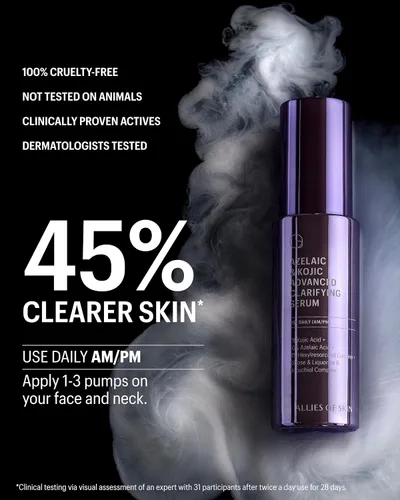 Vista 7 de Allies of Skin Suero aclarante facial azelaico y kójico Clínicamente probado para piel propensa al acné y a las imperfecciones 10% ácido