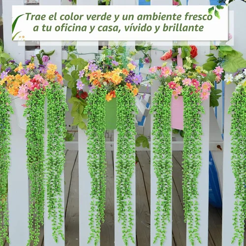 Vista 7 de Janinka - 8 suculentas artificiales a granel, plantas colgantes de 24 pulgadas