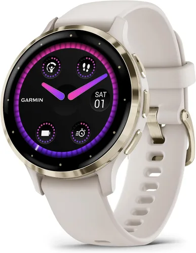 Vista 11 de Garmin Venu 3S Bisel de acero inoxidable dorado suave, reloj inteligente con pantalla táctil AMOLED de 1.2 pulgadas, con estuche de 41 mm