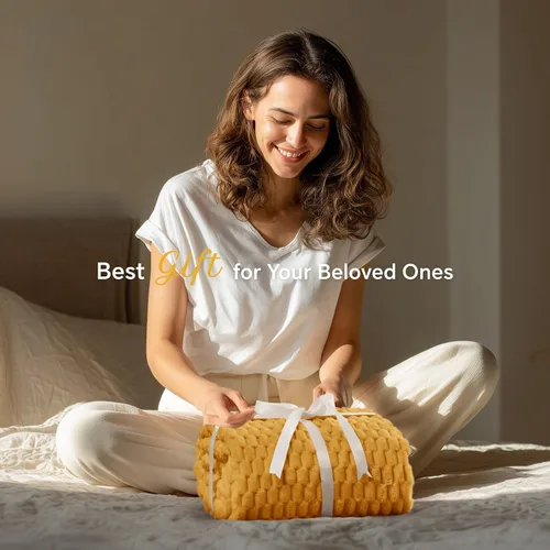 Vista 191 de BEDELITE Manta de forro polar para sofá y cama, manta decorativa de jacquard 3D de almendra, súper suave y acogedora, manta mullida cálida adecuada