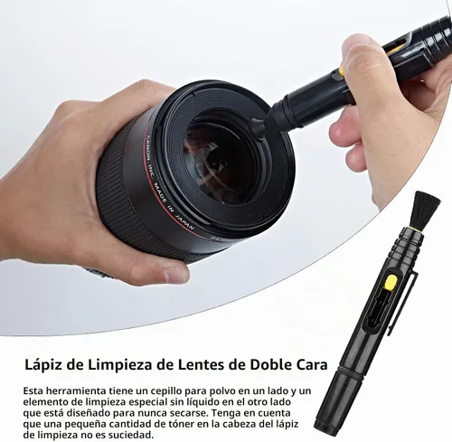 Vista 3 de Kit profesional de limpieza de cámaras DSLR con hisopos de limpieza APS-C, paños de microfibra, bolígrafo de limpieza de cámara, para lente de Rosa