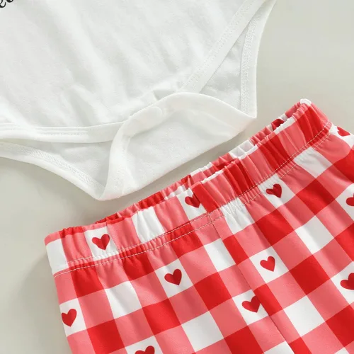 Vista 19 de FIOMVA Conjunto de ropa de 3 piezas con estampado de corazón para bebé recién nacida, para el día de San Valentín