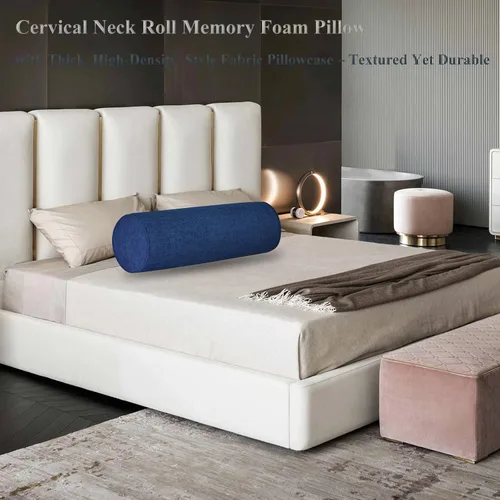 Vista 3 de Almohada cilíndrica de espuma viscoelástica, almohada cervical ergonómica para cuello, piernas, soporte de espalda, cojín decorativo para sofá