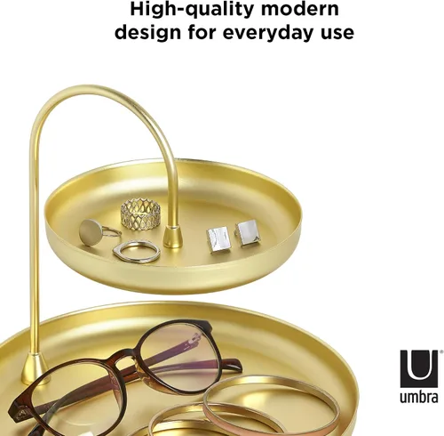 Vista 3 de Bandeja para accesorios en niveles de Umbra, Brass, L