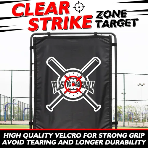 Vista 4 de Béisbol Strike Zone Target, marco de metal estable y duradero Blitzball Strike Zone Target, portátil y altura ajustable sin desmontar