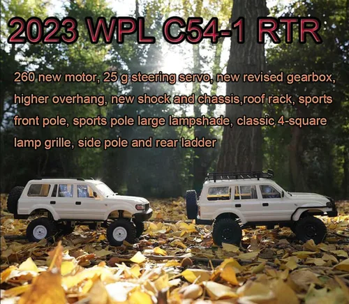 Vista 3 de RC Rock Crawler RC Truck 4x4 WPL C54-1 RTR Escala 1/16 RC Crawler, camión todoterreno todo terreno con chasis y choque mejorados, caja de cambios