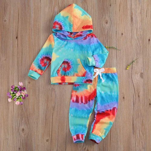 Vista 3 de Ropa de otoño e invierno para bebé niña, sudadera con capucha y pantalones con estampado de leopardo, 2 piezas