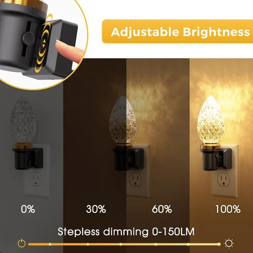 Vista 2 de L LOHAS LED - Luz nocturna LED, luces nocturnas LED enchufables en la pared, luz nocturna regulable con sensor de luz automático, 3000K blanco
