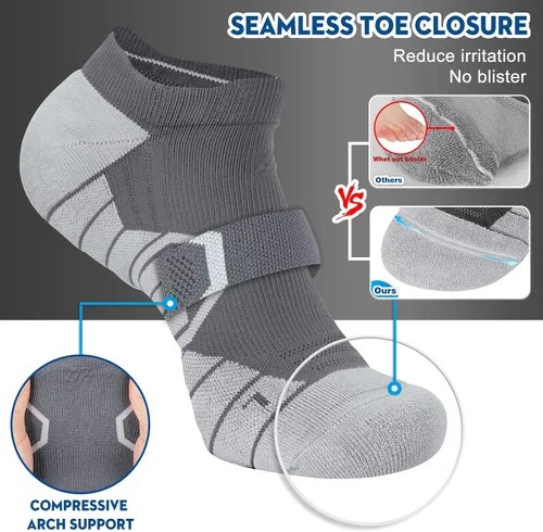 Vista 3 de Hylaea Calcetines Atléticos para Correr con Cojín Acolchado que Absorben la Humedad de Corte Bajo
