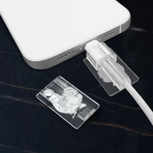Vista 4 de FINCIBO Juego de 2 fundas protectoras para el cabezal de carga de cables, protectores de cable de carga, bonitos protectores de cable para cable