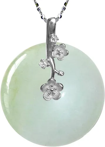 Vista 22 de Dahlia Collar eterno de jade en forma de círculo, jadeíta de grado A certificada de Birmania auténtica para la paz