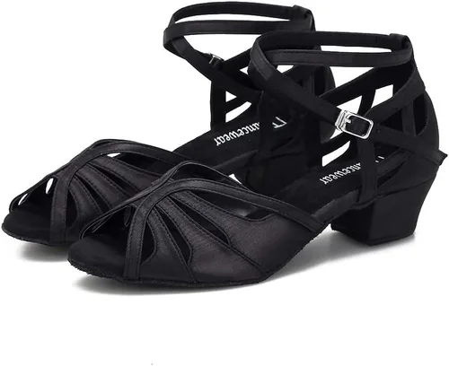 Vista 3 de TTdancewear Zapatos de baile para mujer, tacón bajo, zapatos de baile de salón de salsa, zapatos de baile latino, zapatos de baile cubanos de 1.5