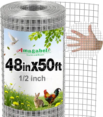 Vista 10 de AMAGABELI GARDEN & HOME Tela de Hardware Negra 1 x 1 pulgada 36 pulgadas x 50 pies Rollo de Malla de Alambre Recubierto de PVC Vinilo 16 Calibre