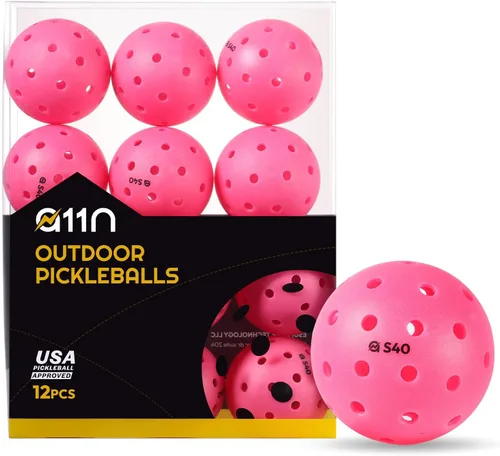 Vista 9 de A11N S40 - Pelotas de pickleball para exteriores, aprobadas por Pickleball de Estados Unidos para jugar en torneos, paquete de 3/6/12/50, verde
