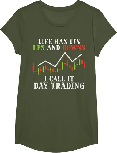 Vista 101 de Life Ups And Downs Day Trading Crypto Stock Market Trader T-Shirt, Negro