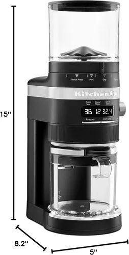 Vista 8 de KitchenAid Molinillo para café, de rebaba - KCG8433 - Negro Mate