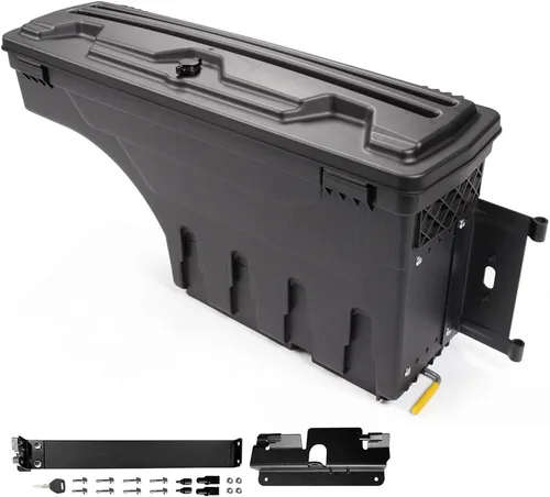 Vista 19 de PIT66 Caja de almacenamiento para cama de camión lado derecho compatible con Ford F150 1997-2014