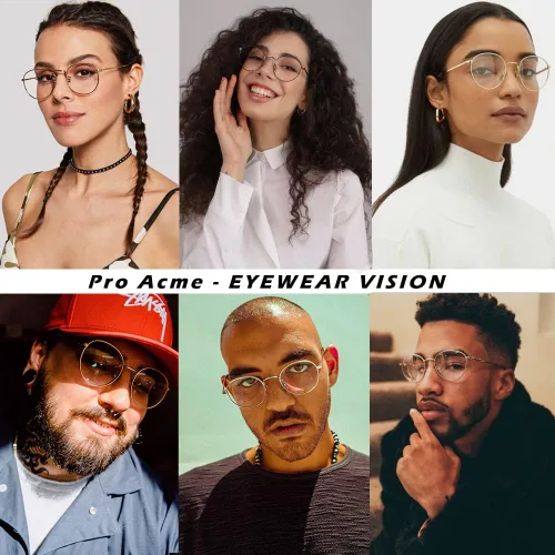 Vista 2 de Pro Acme Lentes transparentes con marco de metal redondo retro sin receta
