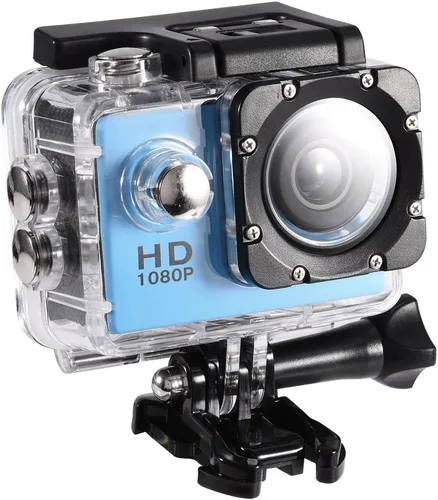 Vista 15 de Mini cámara deportiva, 2 pulgadas, 1080P, pantalla LCD completa, cámara de acción de 98.4 ft, con mini videocámara, accesorios de montaje, soporte