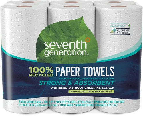 Vista 9 de Seventh Generation Toallas de papel, 100% papel reciclado, 2 capas, 1 rollo (el embalaje puede variar)