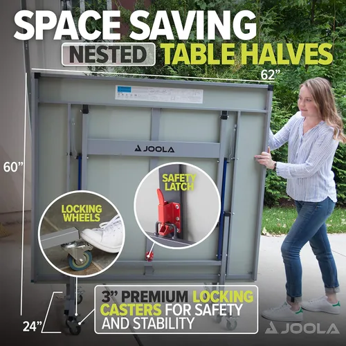 Vista 5 de JOOLA NOVA - Mesa de ping pong para exteriores con juego de red impermeable para tenis de mesa - Ensamblaje rápido - Superficie de aluminio