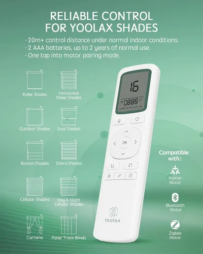 Vista 6 de Yoolax 16-Channel EaseOne Remote, Works with All Yoolax Motorized Shades EaseOne Remote(16-Channel)