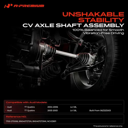 Vista 2 de A-Premium Conjunto de eje de eje CV compatible con Audi TT Quattro 2003 2004 2005 2006 L4 1.8L, lado del pasajero delantero derecho, repuesto #