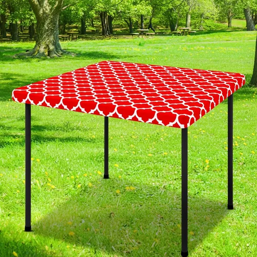 Vista 46 de Smiry Mantel cuadrado para mesa de pícnic, manteles de camping impermeables elásticos ajustables, protector de mantel de vinilo con respaldo de Gris