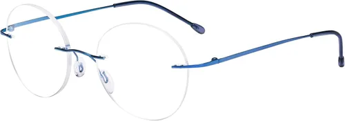 Vista 18 de Eyekepper Paquete de 3 lentes de lectura redondos de metal sin montura para mujeres y hombres, lectores circulares sin marco (azul/rojo/púrpura) +