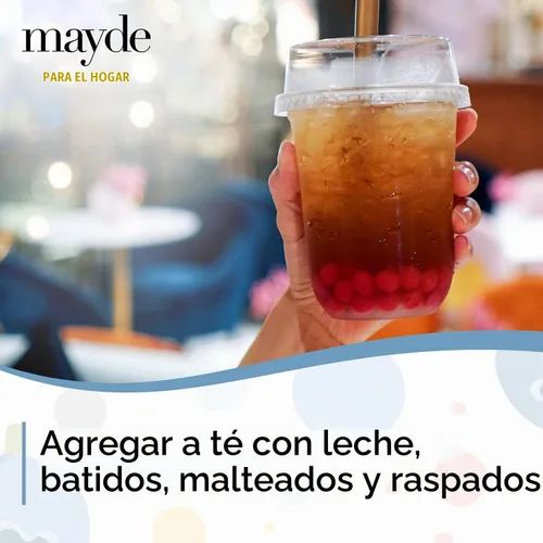 Vista 3 de Mayde Popping Boba Pearls para bebidas y postres, arándano, 7 libras