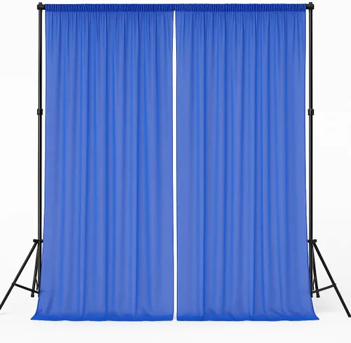 Vista 14 de AK-Trading - Paneles de cortinas de gasa para eventos de boda y decoración, cortinas de telón de fondo (115 x 120 pulgadas, negro)