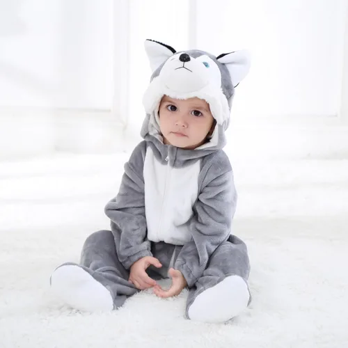 Vista 2 de Eadrioss Cute Animal Costume for Toddler Baby Girl Boy Christmas Costume Fuzzy Warm Fall Winter Clothes Christmas Gifts
