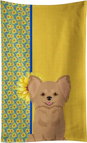 Vista 160 de Caroline's Treasures WDK5313KTWL - Toalla de cocina con diseño de girasoles de verano, color negro y tostado, Airedale Terrier, toalla de mano