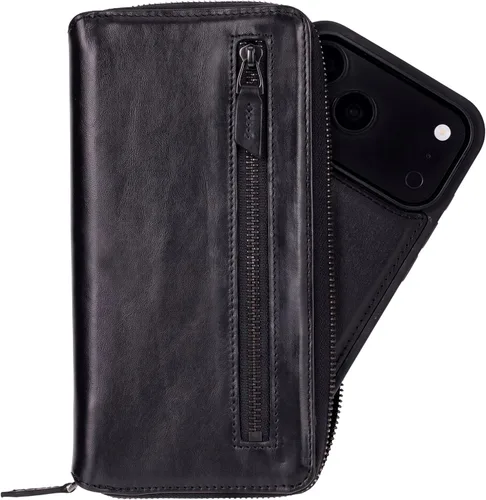 Vista 15 de Zippered Wallet Case for iPhone 18 Pro/17 Pro, RFID Protected 6 Card Slots Admiral Blue